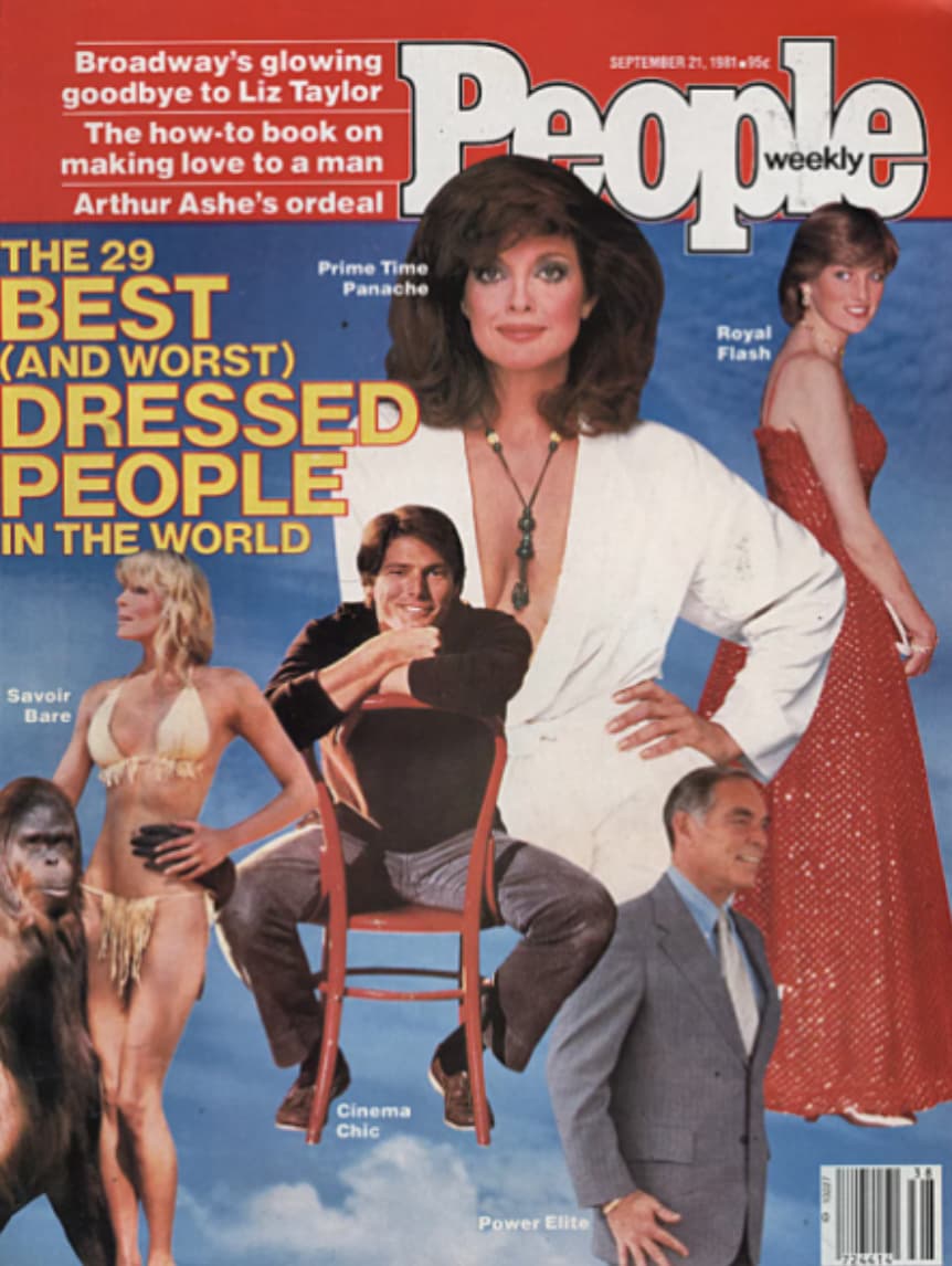 magazine - Broadway's glowing goodbye to Liz Taylor The howto book on making love to a man Arthur Ashe's ordeal The 29 Best And Worst 95c People Prime Time Panache Dressed People In The World Royal Flash weekly Savoir Bare Cinema Chic Power Elite